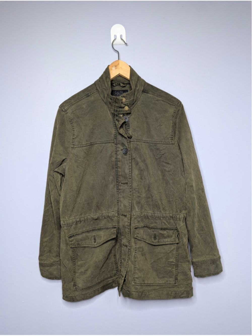 Lucky Brand Women's Utility Field Jacket Brown Olive Size L Cargo Military M65